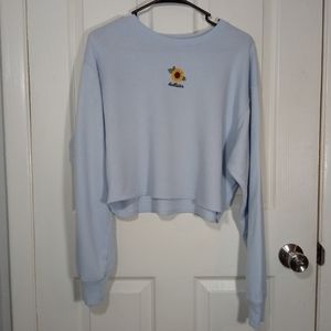 Hollister M sunflower crop top shirt Flower Cute